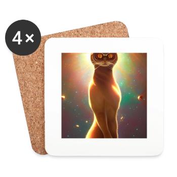 Le chat de l’univers - Dessous de verre (lot de 4) - blanc - Devant