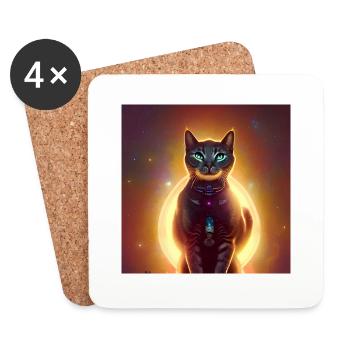 Le chat de l’univers - Dessous de verre (lot de 4) - blanc - Devant