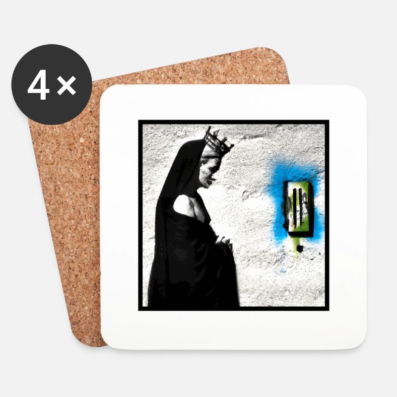AI Generated Madonna Graffiti - Untersetzer (4er-Set) - Weiß