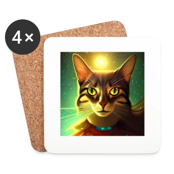 Le chat de l’univers - Dessous de verre (lot de 4) - blanc - Devant