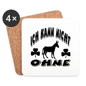 Esel - Untersetzer (4er-Set) - Weiß - Vorne