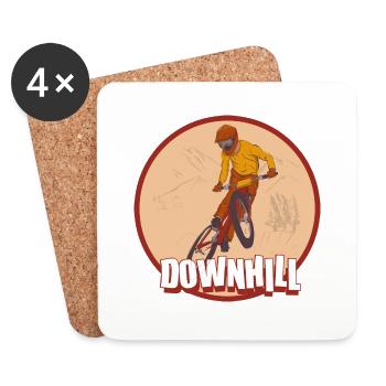 downhill down mountain biking vintage style - Coasters (set of 4) - white - Front