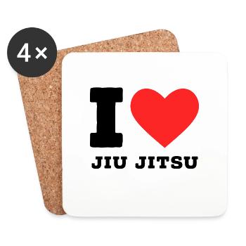 Ich liebe Jiu Jitsu - Untersetzer (4er-Set) - Weiß - Vorne