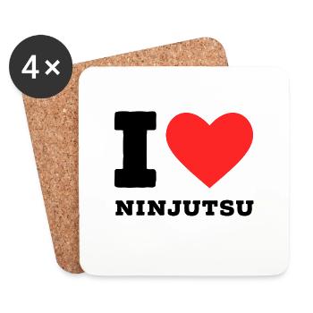 Ich liebe Ninjutsu - Untersetzer (4er-Set) - Weiß - Vorne
