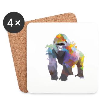 Abstrakter Pride and Power Gorilla - Untersetzer (4er-Set) - Weiß - Vorne