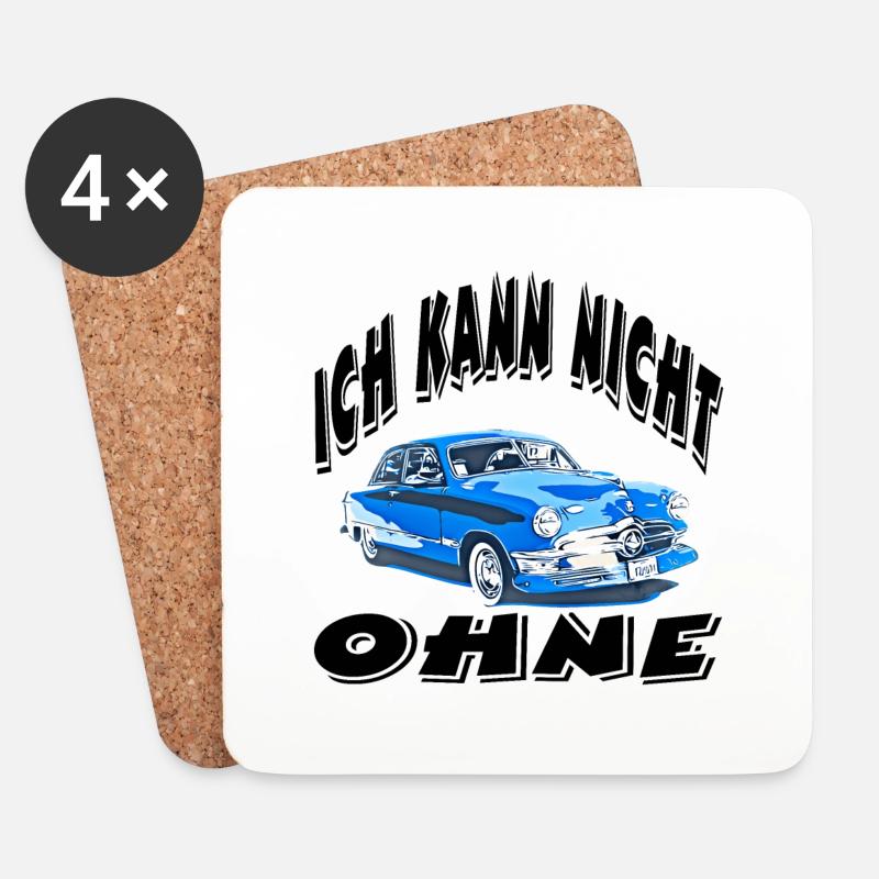Auto - Untersetzer (4er-Set) - Weiß