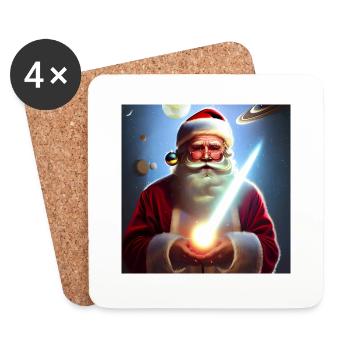 Weihnachtsmann Nikolaus Santa Claus Weihnachten - Untersetzer (4er-Set) - Weiß - Vorne