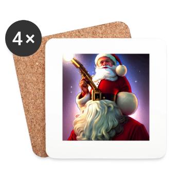 Père Noël Père Noël Noël - Dessous de verre (lot de 4) - blanc - Devant