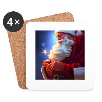 Père Noël Père Noël Noël - Dessous de verre (lot de 4) - blanc - Devant