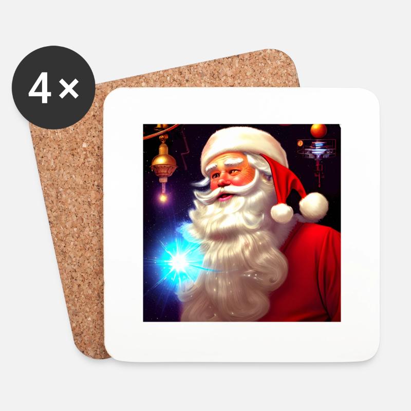 Weihnachtsmann Nikolaus Santa Claus Weihnachten - Untersetzer (4er-Set) - Weiß