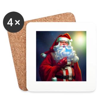 Père Noël Père Noël Noël - Dessous de verre (lot de 4) - blanc - Devant