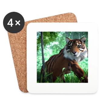Réaliste Faune Nature Animaux Animaux - Dessous de verre (lot de 4) - blanc - Devant