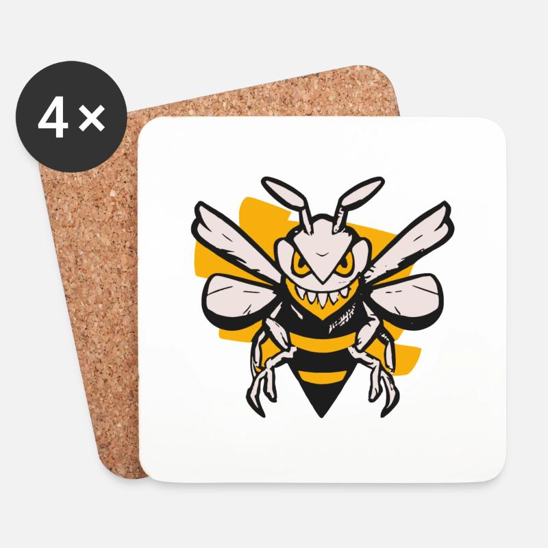 Evil Bee - Untersetzer (4er-Set) - Weiß