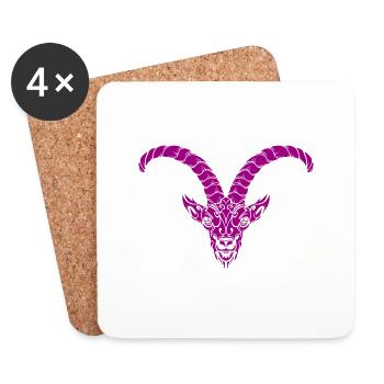 Steinbock - Untersetzer (4er-Set) - Weiß - Vorne