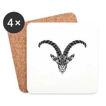 Steinbock - Untersetzer (4er-Set) - Weiß - Vorne