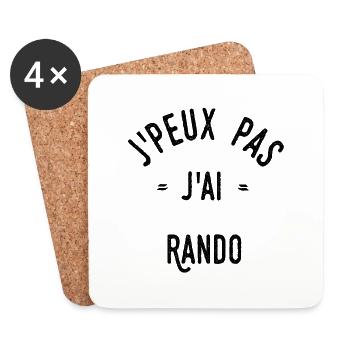 J’peux pas j’ai rando - Dessous de verre (lot de 4) - blanc - Devant