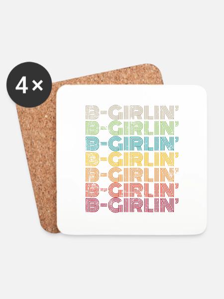 B-Girlin Breakdance Girl - Untersetzer (4er-Set) - Weiß