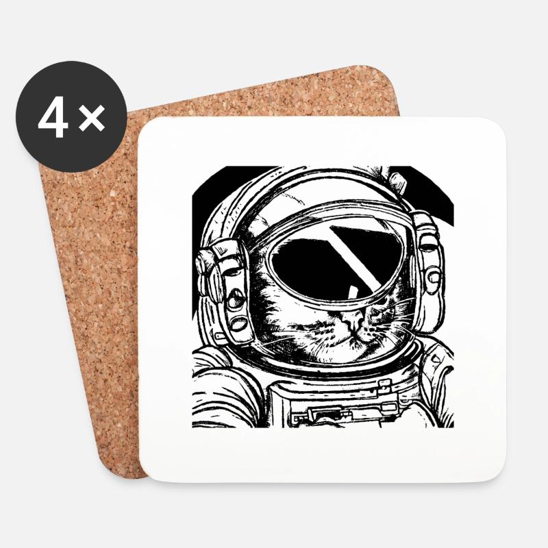 stylish astro cat - Untersetzer (4er-Set) - Weiß