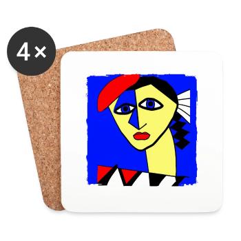 Women from paris - Dessous de verre (lot de 4) - blanc - Devant