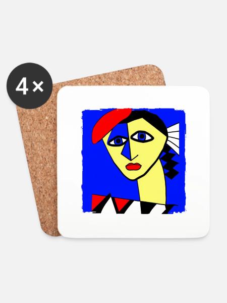 Women from paris - Coasters (set of 4) - white