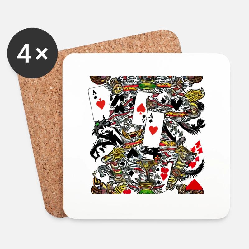 Crazy Card Game - Untersetzer (4er-Set) - Weiß