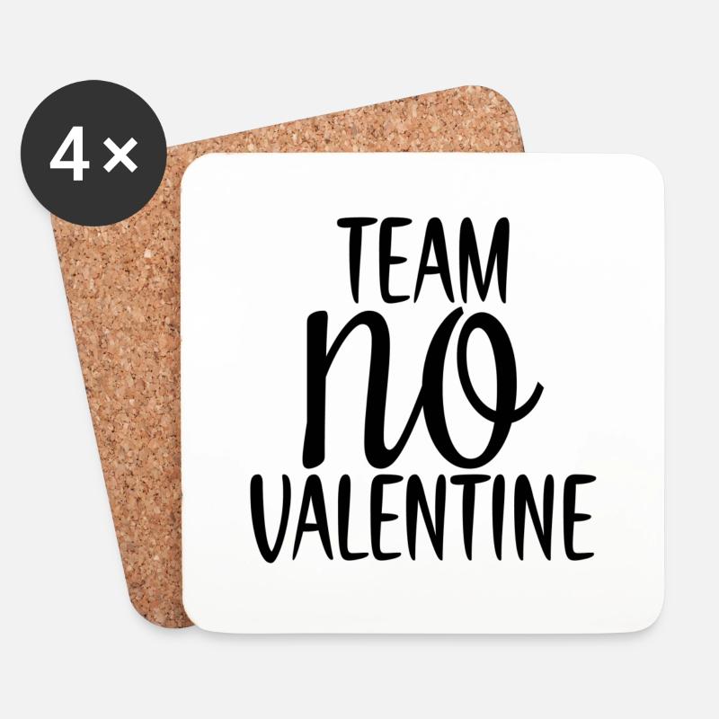 Team No Valentine - Untersetzer (4er-Set) - Weiß