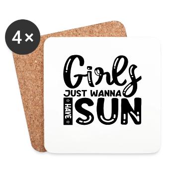 Girls just want to have Sun - Coasters (set of 4) - white - Front