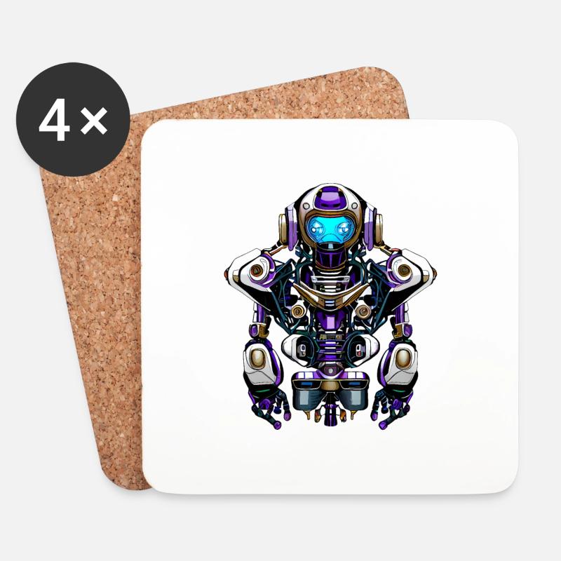 Robot Alpha - Coasters (set of 4) - white