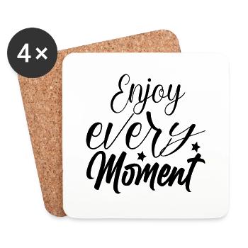 Enjoy every Moment - Coasters (set of 4) - white - Front