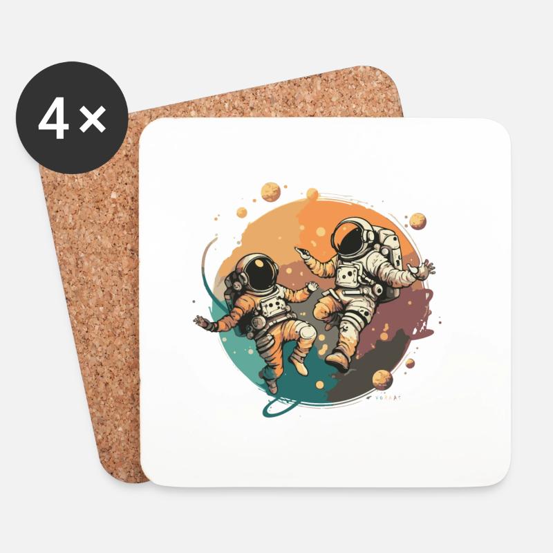 Astronauts - Coasters (set of 4) - white