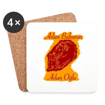 Aslan Babanın Aslan Oğlu - Untersetzer (4er-Set) - Weiß - Vorne