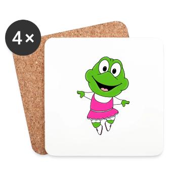 FROSCH - TANZEN - BALLETT - BALLERINA - TIER - Untersetzer (4er-Set) - Weiß - Vorne
