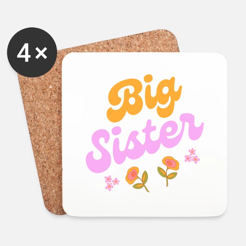Big Sister Flowers - Untersetzer (4er-Set) - Weiß