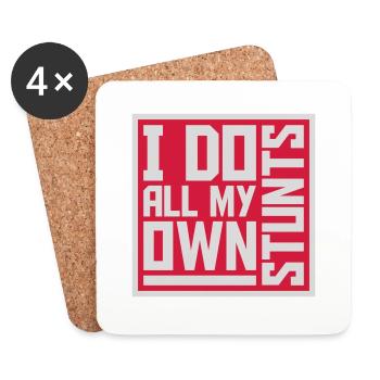 all my own stunts - Untersetzer (4er-Set) - Weiß - Vorne