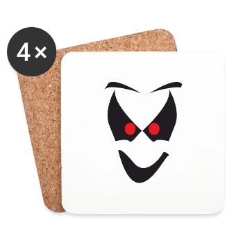 Visage fantôme blanc d’Halloween - Dessous de verre (lot de 4) - blanc - Devant