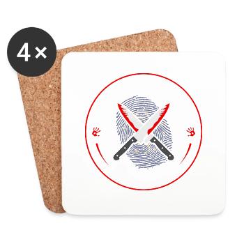 True Crime Club Indiana, Murderino Murder Show - Dessous de verre (lot de 4) - blanc - Devant