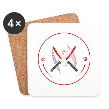 True Crime Club Iowa, Murderino Murder Show - Coasters (set of 4) - white - Front