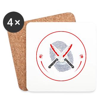 True Crime Club Maine, Murderino Murder Show - Coasters (set of 4) - white - Front