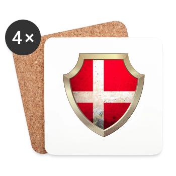 Denmark Copenhagen Danish Scandinavian Flag Nordic - Coasters (set of 4) - white - Front