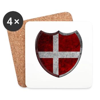 Denmark Copenhagen Danish Scandinavian Flag Nordic - Coasters (set of 4) - white - Front