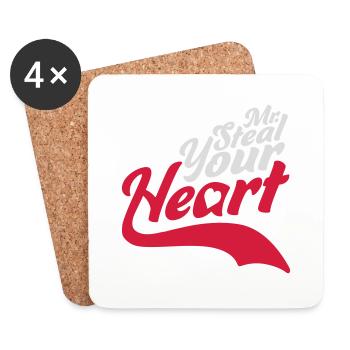mr steal your heart - Untersetzer (4er-Set) - Weiß - Vorne