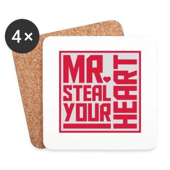 mr steal your heart - Untersetzer (4er-Set) - Weiß - Vorne