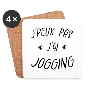 j'peux pas j'ai jogging - Dessous de verre (lot de 4) - blanc - Devant