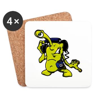 DJ extraterrestre - Dessous de verre (lot de 4) - blanc - Devant