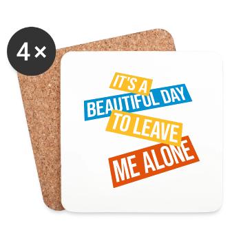 leave me alone day - Untersetzer (4er-Set) - Weiß - Vorne