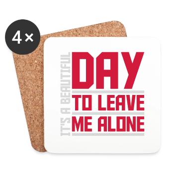 leave me alone day - Untersetzer (4er-Set) - Weiß - Vorne