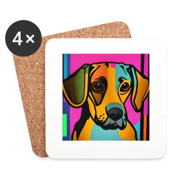 Dog Pop Art - Coasters (set of 4) - white - Front