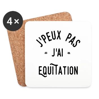 J’peux pas j’ai équitation - Dessous de verre (lot de 4) - blanc - Devant