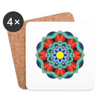 Dancheong 단청 - single (Ver.3) - Coasters (set of 4) - white - Front