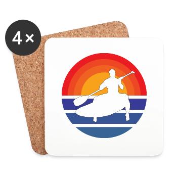Stehpaddeln Stehpaddler Stand Up Paddling Surfen - Untersetzer (4er-Set) - Weiß - Vorne